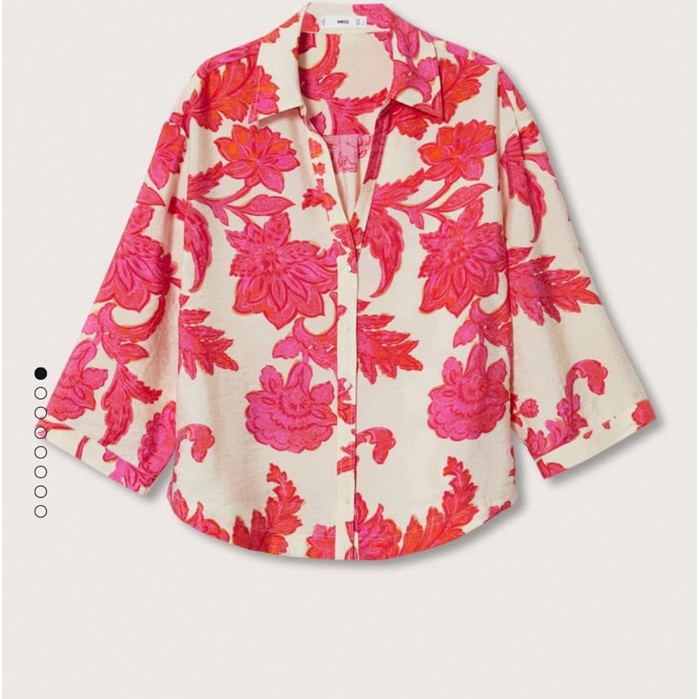 Mango Floral Short Set. Blouse Size 4/Shorts Size Med